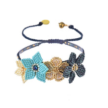 Cargar imagen en el visor de la galería, Flower B BE-M-8776 (Azul, Turquesa, Beige, Hueso, Dorado)