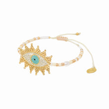 Cargar imagen en el visor de la galería, Evil Eye 4.0 B-BE-S-9476 (Turquesa, Dorado, Blanco)