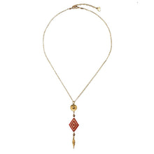 Cargar imagen en el visor de la galería, ROMBO NECKLACE-GP-M-8415 (rojo-dorado)